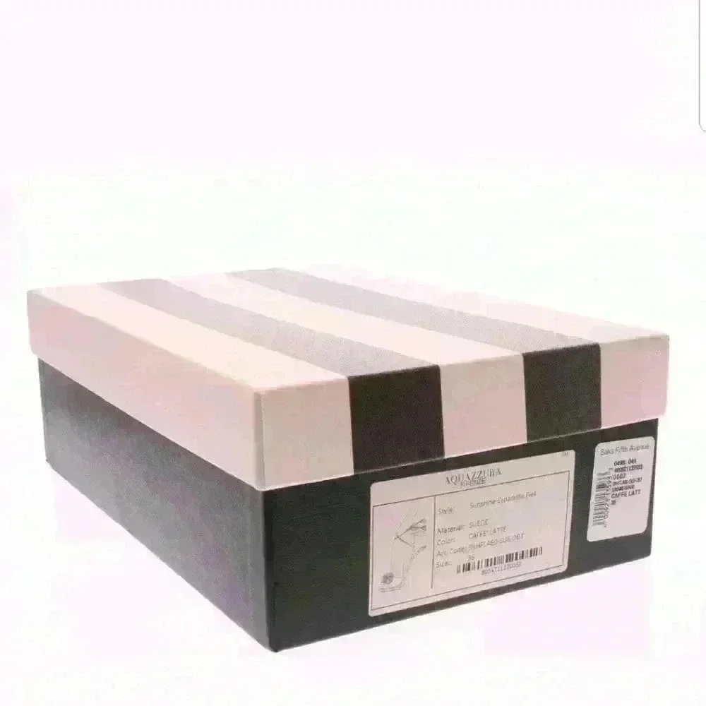 NIB Aquazzura Sunshine Pom-Pom Latte Suede Espadri - Picture 8 of 8